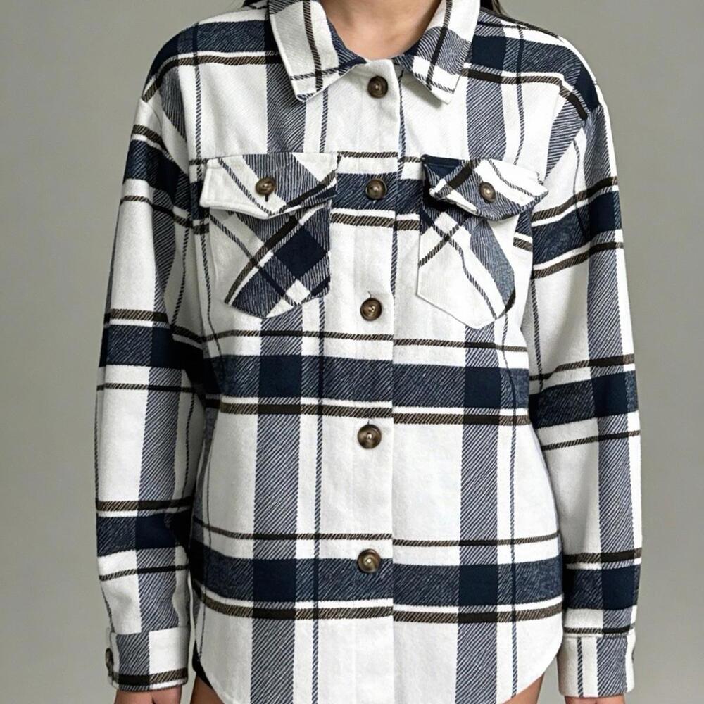 Flannel Shirt Women Large Button
